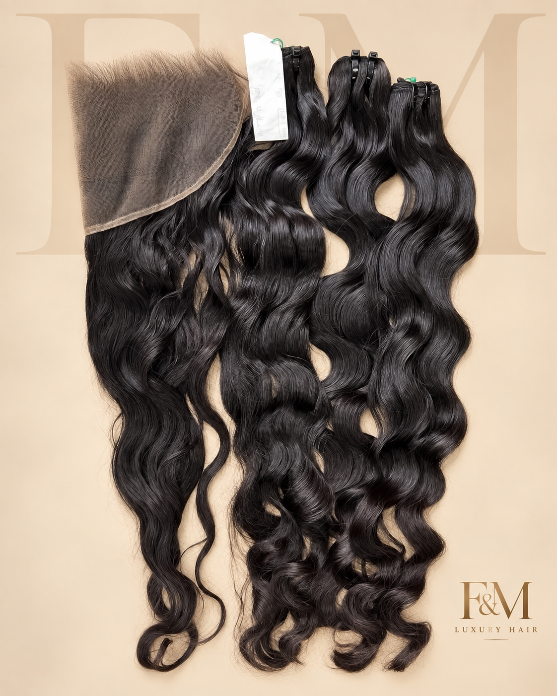 30” Natural Wave — 3 Bundle Set + 30” 13x6 HD Frontal