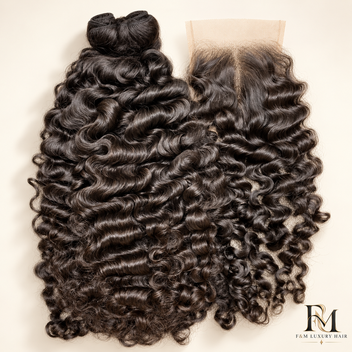 20” Burmese Curl 3-Bundle + 5x5 HD Lace Closure Set