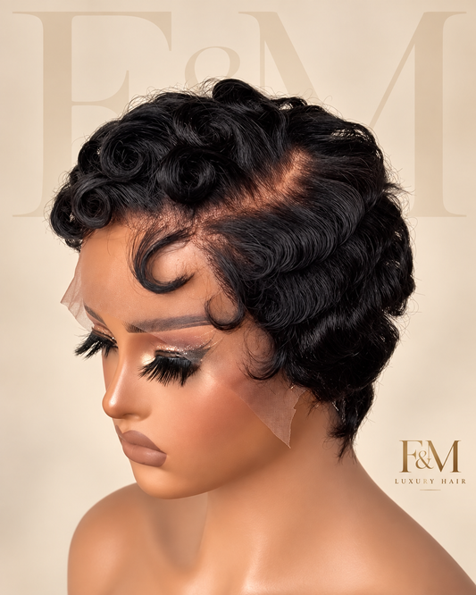 Fati Custom Pixie Wig 100% human hair full HD lace