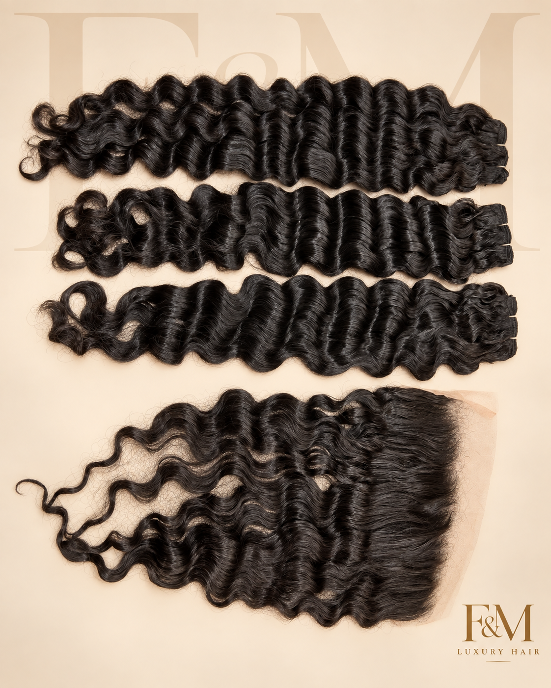 28” Deep Wave — 3 Bundle Set + 13x4 HD Frontal
