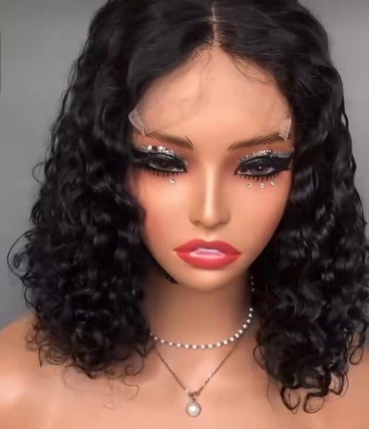 Natural Curly Wig – 13×4 Transparent Lace (16")