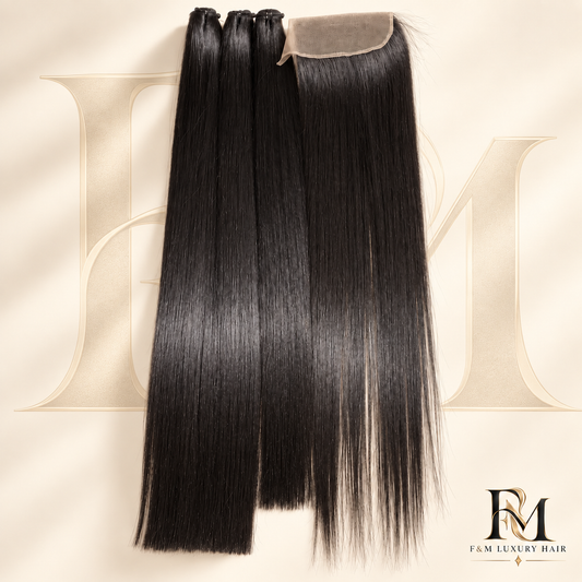 Raw Straight 3-Bundle + 13x6 HD Lace Frontal Set – 28”