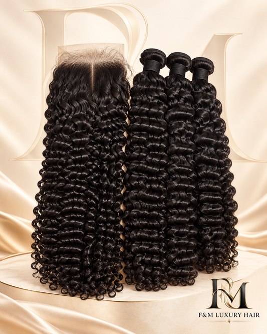 30” Soft Curly 3-Bundle + 6x6 HD Lace Closure Set