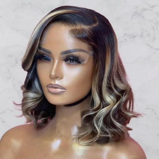 Honey Blonde Highlight Wig – Body Wave Bob