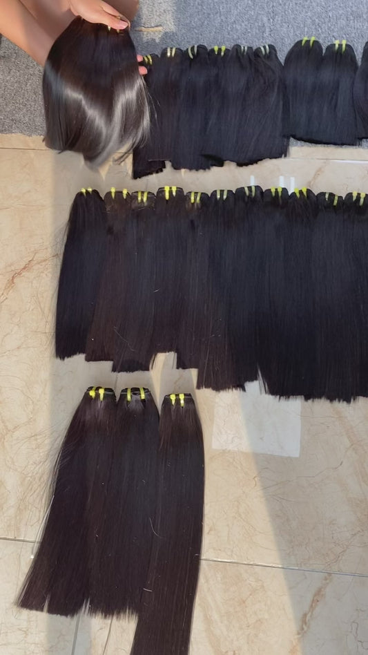 Raw Silky Straight Bundles – 100% Raw Human Hair